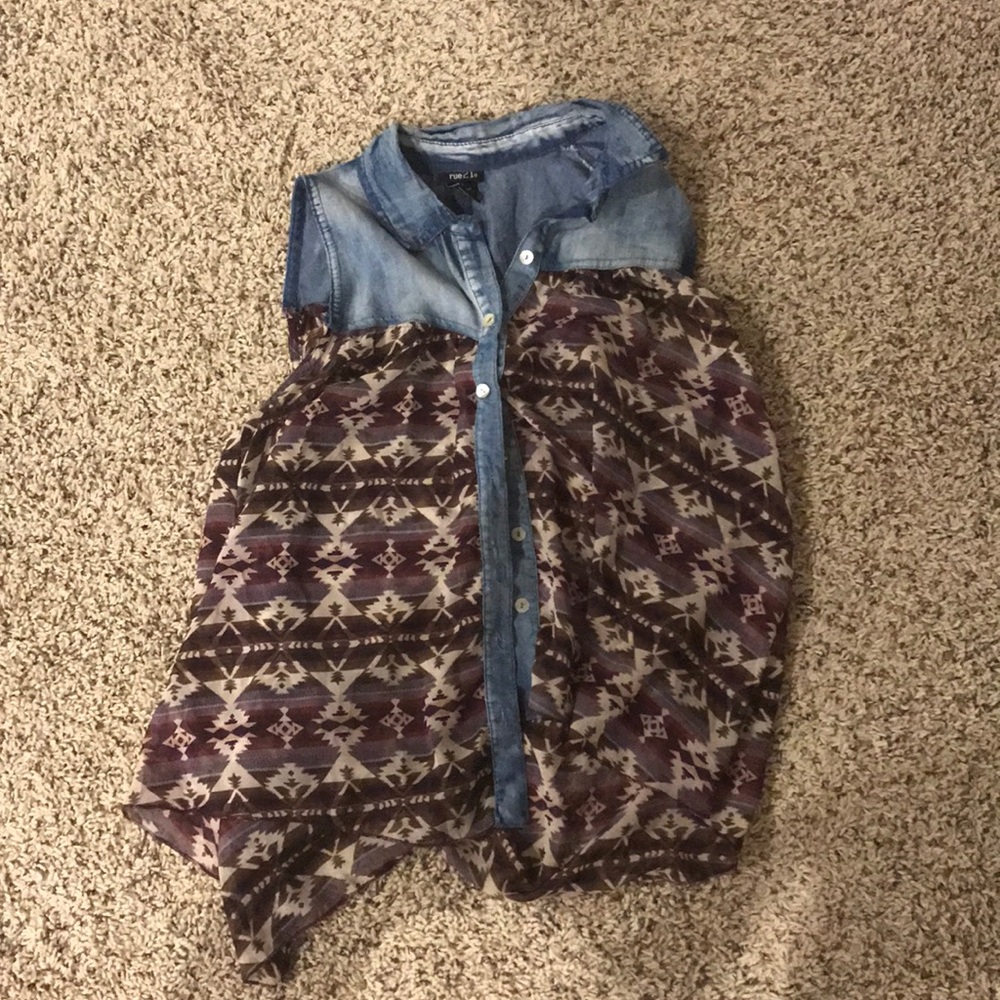 Flowy button up tank top